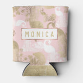 赤面ピンクの白金ゴールド王室のクジャク 缶クーラー (正面)