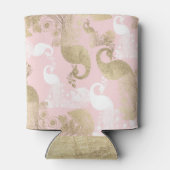 赤面ピンクの白金ゴールド王室のクジャク 缶クーラー (裏面)