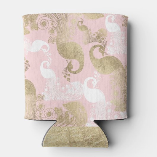 赤面ピンクの白金ゴールド王室のクジャク 缶クーラー (裏面)