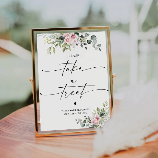 赤面ピンクの緑がトリートサインを取る 台座サイン