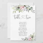 赤面ピンクの緑の表の番号2シーティングチャート (正面)