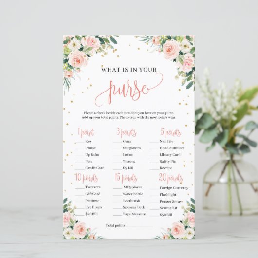 赤面ピンクの緑の金ゴールドの赤ちゃんシャワー財布ゲーム (スタンド正面)