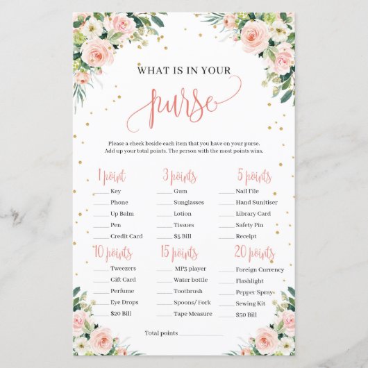 赤面ピンクの緑の金ゴールドの赤ちゃんシャワー財布ゲーム (正面)