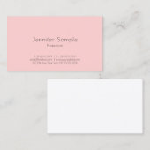 赤面ピンクの背モダン景シンプルテンプレート 名刺 (正面/裏面)