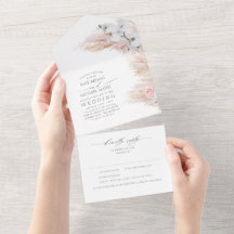 赤面ピンクの花とパンパスグラス結婚ズ