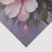 赤面ピンクの花とラベンダーのデコパージュ 薄葉紙 (詳細)