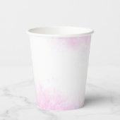 赤面ピンクの花の水の色エレガント赤ちゃんシャワー 紙コップ (裏面)