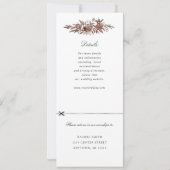 赤面ピンクの花の結婚式を招待w rsvp添付 招待状 (裏面)