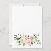 赤面ピンクの花の緑のリハーサルディナー 招待状 (裏面)