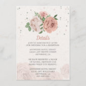 赤面ピンクの花の緑の植物 エンクロージャーカード (正面)