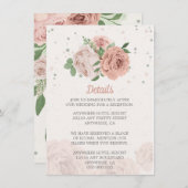 赤面ピンクの花の緑の植物 エンクロージャーカード (正面/裏面)