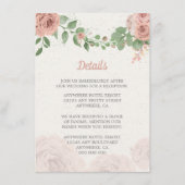 赤面ピンクの花の緑の植物 エンクロージャーカード (正面)