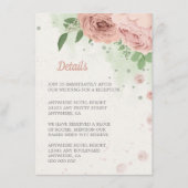 赤面ピンクの花の緑の植物 エンクロージャーカード (正面)