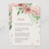 赤面ピンクの花の緑の植物 エンクロージャーカード (正面/裏面)