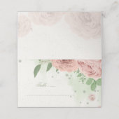 赤面ピンクの花の緑の植物 プレイスカード (外部開封)