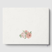 赤面ピンクの花の緑結婚色 ゲストブック (裏面)
