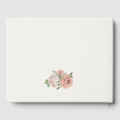 赤面ピンクの花の緑結婚色 ゲストブック (裏面)
