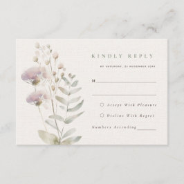 赤面ピンクの花ウェディングRSVPカード エンクロージャーカード