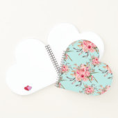 赤面ピンクの花オンライトブルー ノートブック (内部)