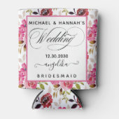 赤面ピンクの花カスタム咲き乱れ点景 缶クーラー (正面)