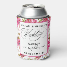 赤面ピンクの花カスタム咲き乱れ点景 缶クーラー