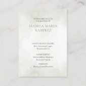 赤面ピンクの花バプテスグリーン記憶カード 名刺 (裏面)