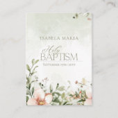 赤面ピンクの花バプテスグリーン記憶カード 名刺 (正面)