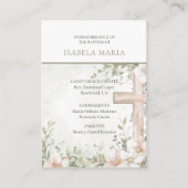 赤面ピンクの花バプテスグリーン記憶カード 名刺 (裏面)