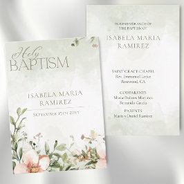 赤面ピンクの花バプテスグリーン記憶カード 名刺