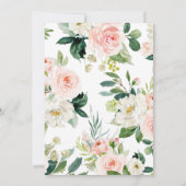 赤面ピンクの花バーチャルベビーシャワー 招待状 (裏面)