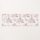 赤面ピンクの花パターン ヨガマット (正面(横))