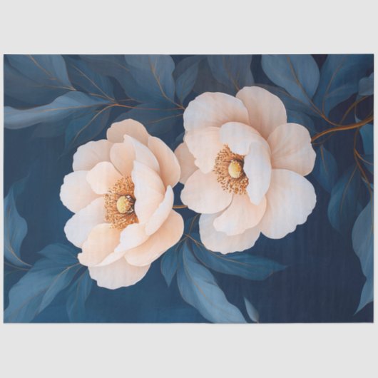 赤面ピンクの花フローラアートデコパージュ 薄葉紙 (正面)