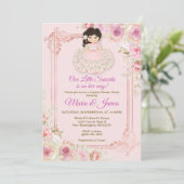赤面ピンクの花メキシカンフィエスタカップルのシャワー 招待状 (スタンド正面)
