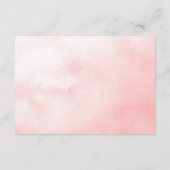 赤面ピンクの花水色結婚の詳細 エンクロージャーカード (裏面)