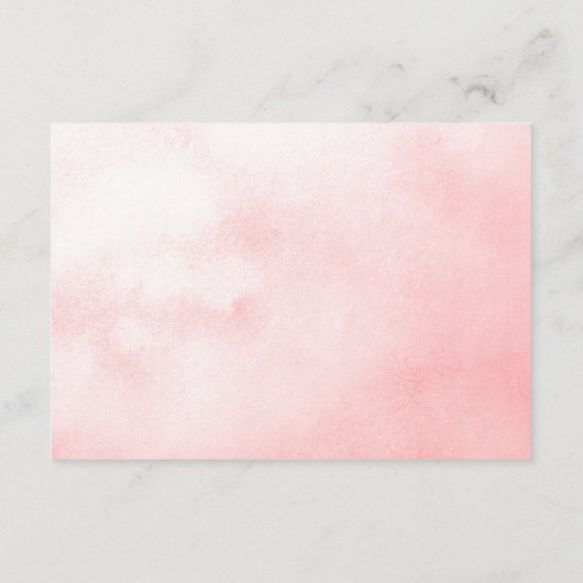 赤面ピンクの花水色結婚の詳細 エンクロージャーカード (裏面)