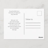 赤面ピンクの花葉類白い卒業写真 ポストカード (裏面)