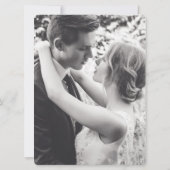 赤面ピンクの葉モノグラム結婚式のレセプションフォト 招待状 (裏面)