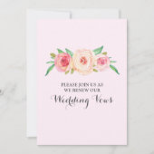 赤面ピンクの誓の更新招待状 招待状 (正面)