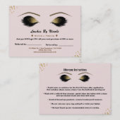 赤面ピンクの金ゴールドドットの点滅は、友人のアフターケアを参照 紹介カード (正面/裏面)