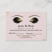 赤面ピンクの金ゴールドドットの点滅は、友人のアフターケアを参照 紹介カード (正面)