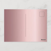 赤面ピンクの金ゴールドフローラブライダルシャワー招待 ポストカード (裏面)