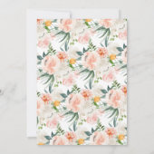 赤面ピンクの金ゴールドフローラ女の子の赤ちゃんシャワー 招待状 (裏面)