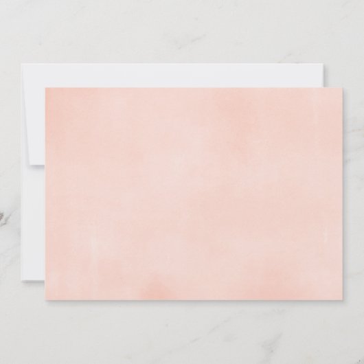 赤面ピンクの金ゴールドフローラ最初の聖体拝領写真 招待状 (裏面)