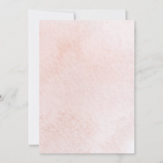 赤面ピンクの金ゴールドフローラ結婚式の日付を保存 招待状 (裏面)