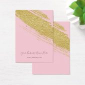 赤面ピンクの金ゴールドブラシのイヤリングディスプレイカード (デスク)