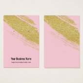 赤面ピンクの金ゴールドブラシのイヤリングディスプレイカード (正面&裏面)