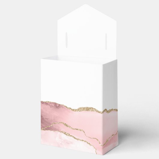 赤面ピンクの金ゴールド瑪瑙スクリプトの最初の通信 フェイバーボックス (オープン)