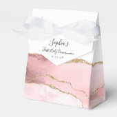 赤面ピンクの金ゴールド瑪瑙スクリプトの最初の通信 フェイバーボックス (正面サイド)