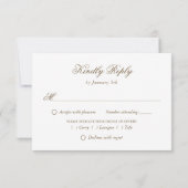 赤面ピンクの金ゴールド結婚式RSVPカードミール選択 出欠カード (裏面)