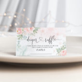 赤面ピンクの雪片おむつラッフル エンクロージャーカード